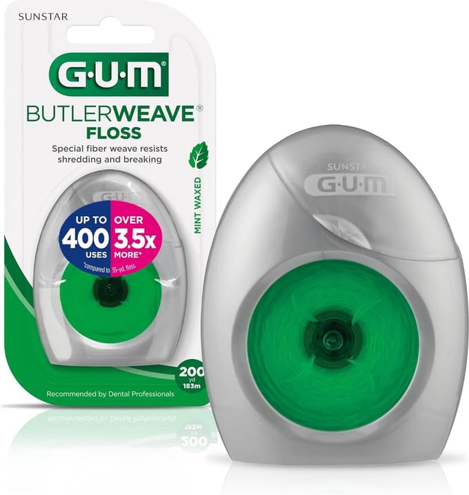 GUM ButlerWeave Dental Floss 200 Yard - tandflos,muntsmaak