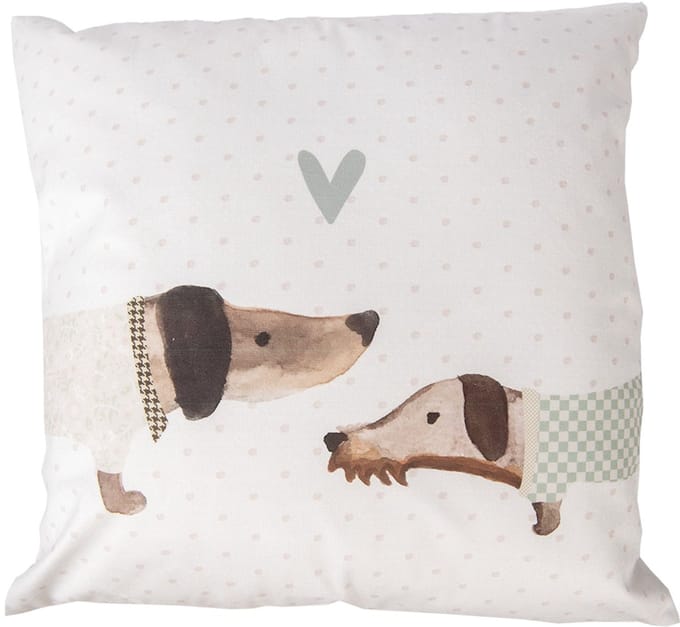 Clayre & Eef Kussenhoes 45x45 cm Beige Polyester