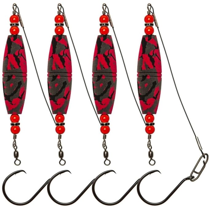 4 stuks Meerval Dobber Rigs Visdobbers Popping Kurken Meerval Uitrusting rood zwarte kleur