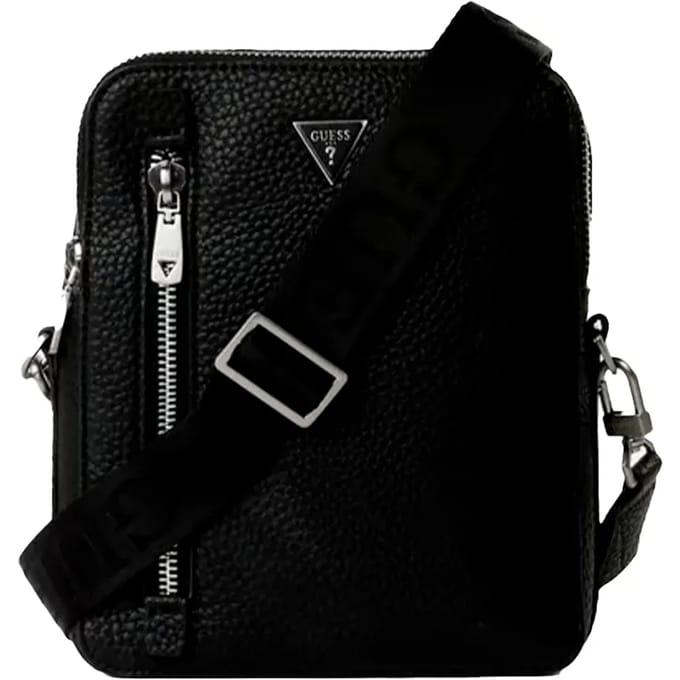 GUESS schoudertas Torino Double Zip XBody With Vertikal Zip Black zwart