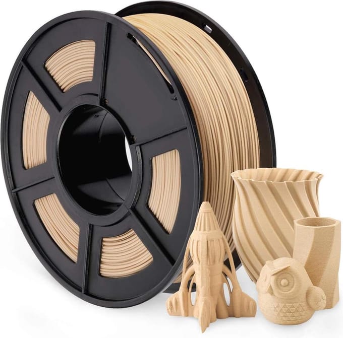 3D Printer Filament 1.75mm Wood PLA Filament - Low Odor - +/- 0.02 mm Accuracy - 2.2 LBS (1KG) Spool