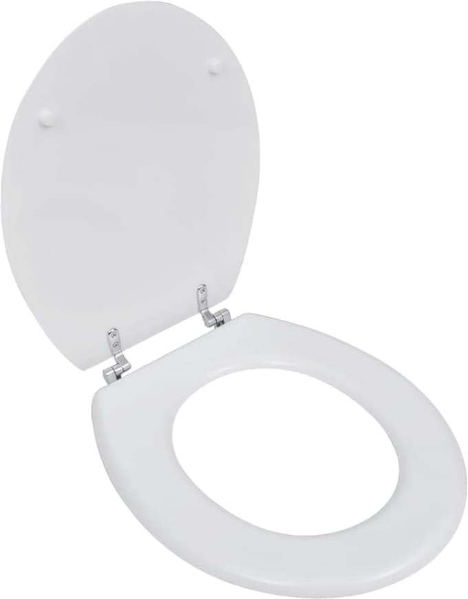 Toiletbril - WC Zitting - Badkamer Vernieuwing - Stille Sluiting - 45x36cm - Wit