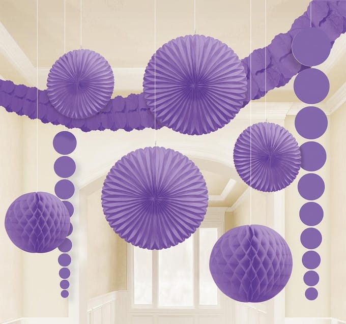 Amscan Feestdecoratieset Paars 9-delig