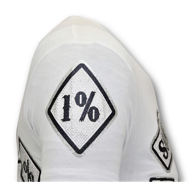 Exclusieve Heren T shirt met Print - Sons of Anarchy MC - Wit