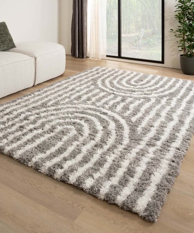 Scandinavisch vloerkleed - Cozy Arch lichtgrijs 240x340