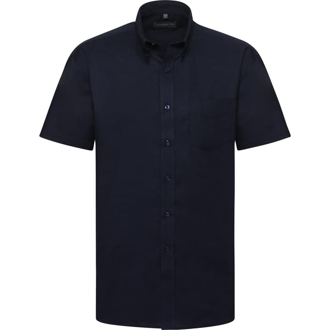 Russell Collection Heren Oxford Formeel Shirt (Heldere marine)