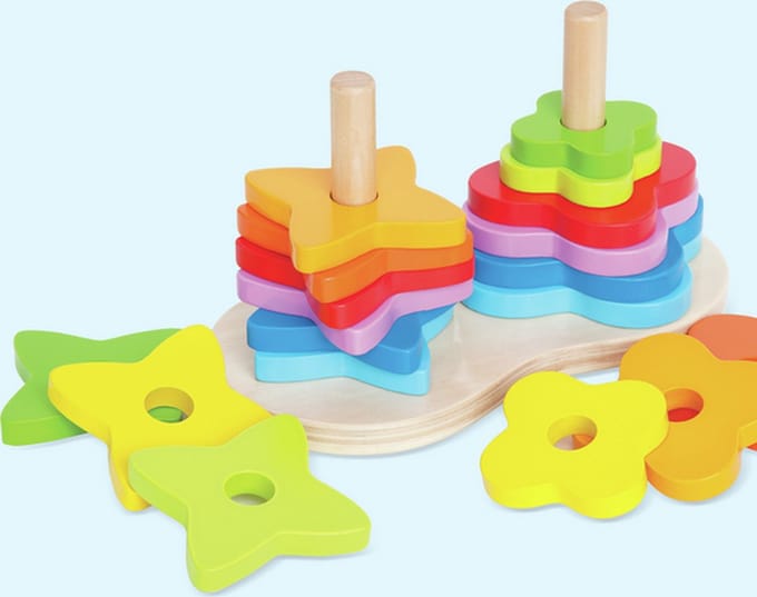 Hape Pile Tower Rainbow: Stapeltoren Regenboog