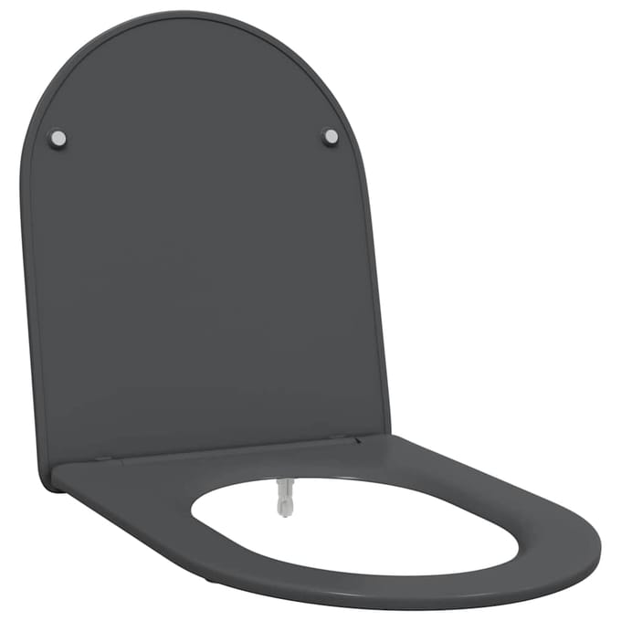 vidaXL - Toiletbril - Antraciet - 47 - x - 36 - x - 3,4 - cm - Duroplast