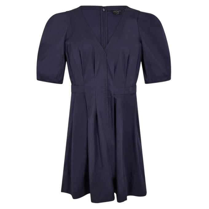 Ted Baker Mini-jurk met V-hals en pofmouwen voor dames (Marine)