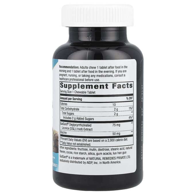 Nature's Way, DGL Ultra, Extra Fort, Chocolat, Comprimés à Croquer 90 Comprimés