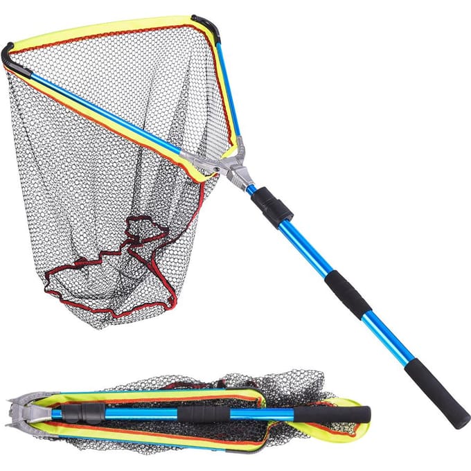 200cm / 79 Inch Telescopisch Aluminium Visnet Visnet met Uitschuifbare Telescopische Stok gray