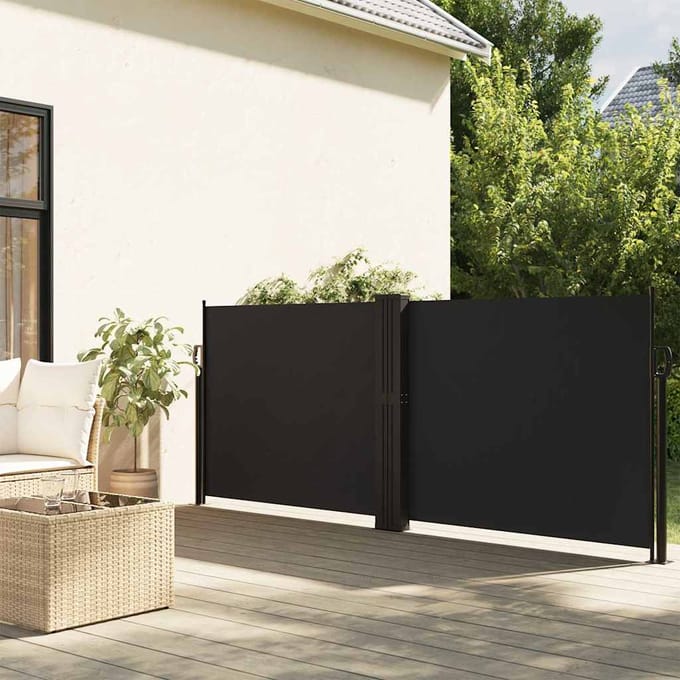 vidaXL - Windscherm - uittrekbaar - 140x600 - cm - zwart
