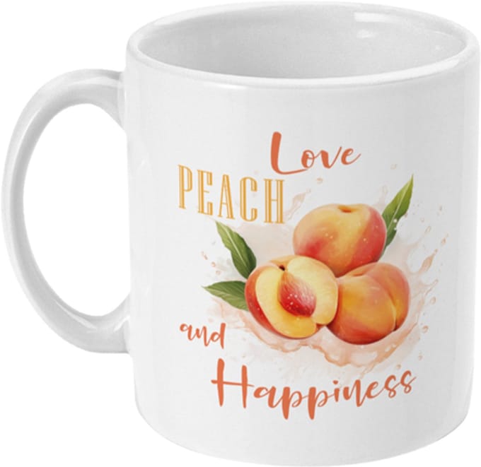 Mok Fruit Quote | Love Peach and Happiness | 325ml