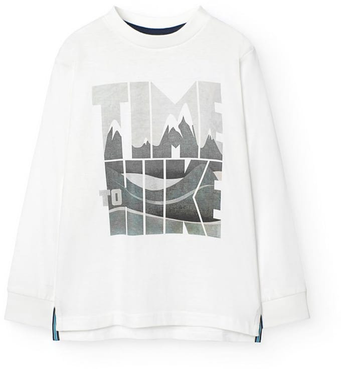 Boboli Knit T-shirt Met Lange Mouwen Wit 5 Years Jongen