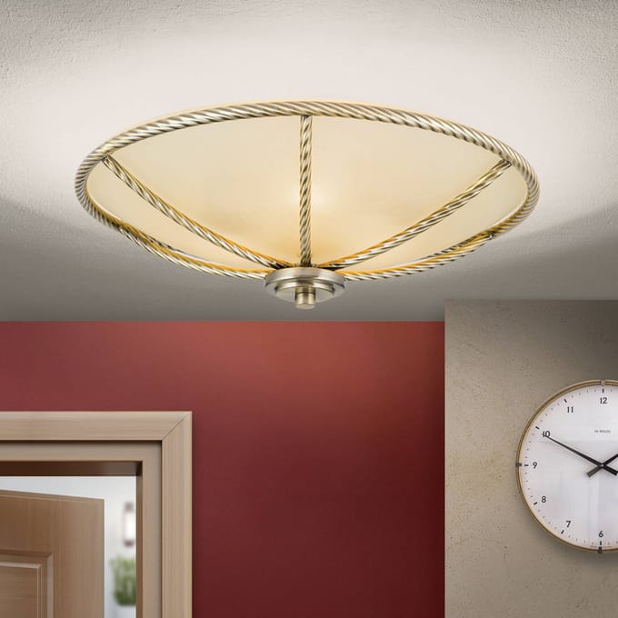 ORION Crèmekleurige plafondlamp Galina, 42 cm