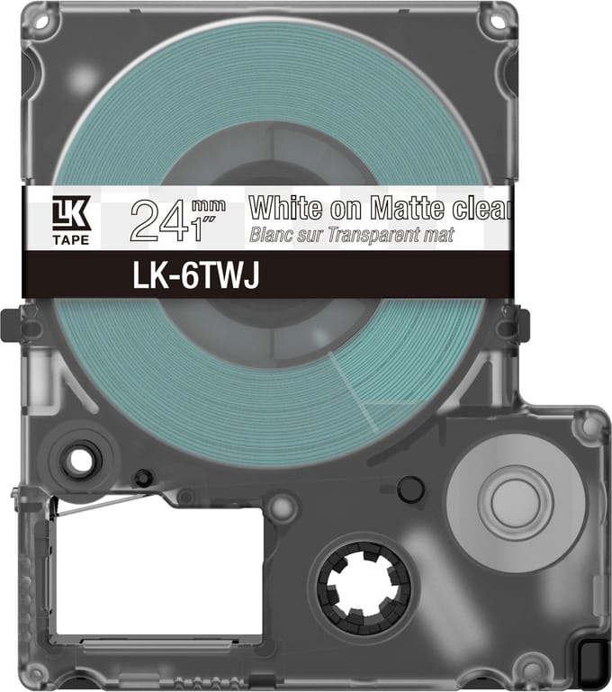 Epson LK-6TWJ matte tape wit op transparant 24 mm (origineel)