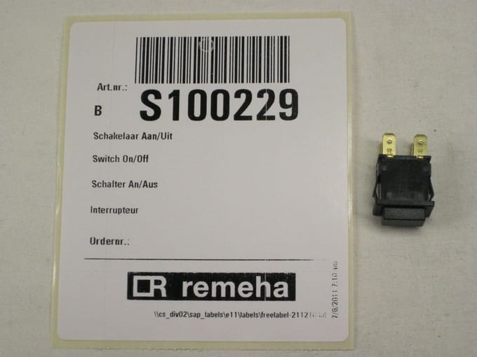Remeha Schakelaar aan/uit, S100229