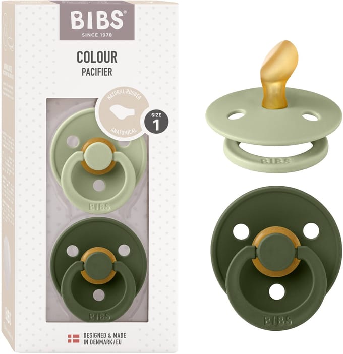 BIBS Colour Fopspeen - 0-6 mnd - 2-pack - Anatomisch - Sage/Hunter Green