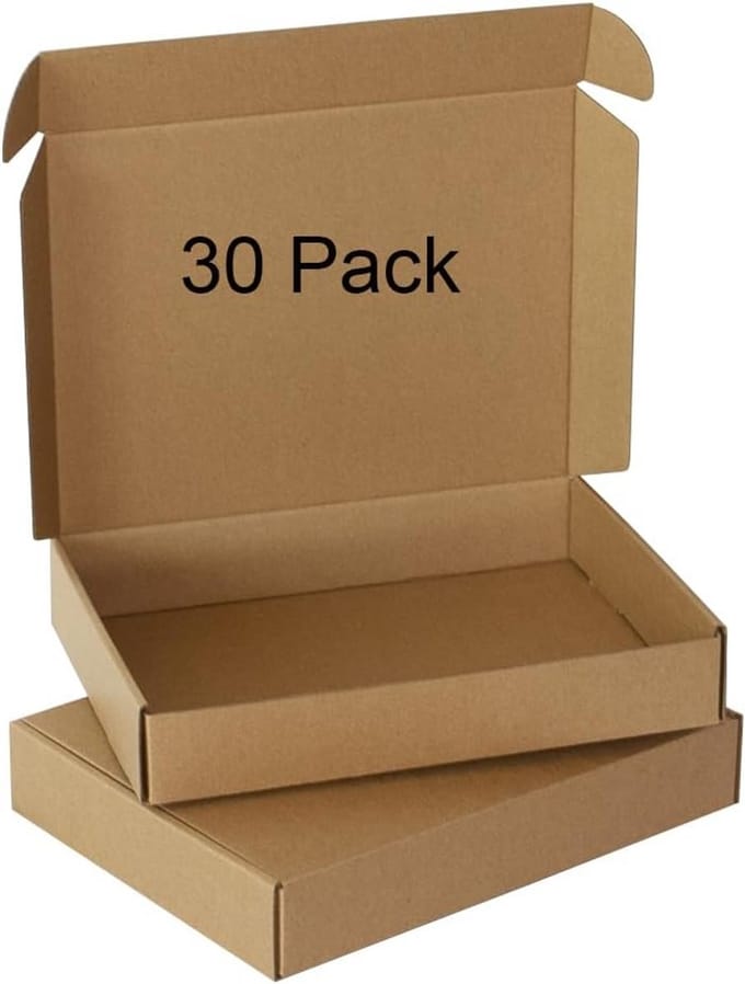 Kleine verzenddozen 30x20x5 cm (60 stuks) - Golfkarton opslagdozen