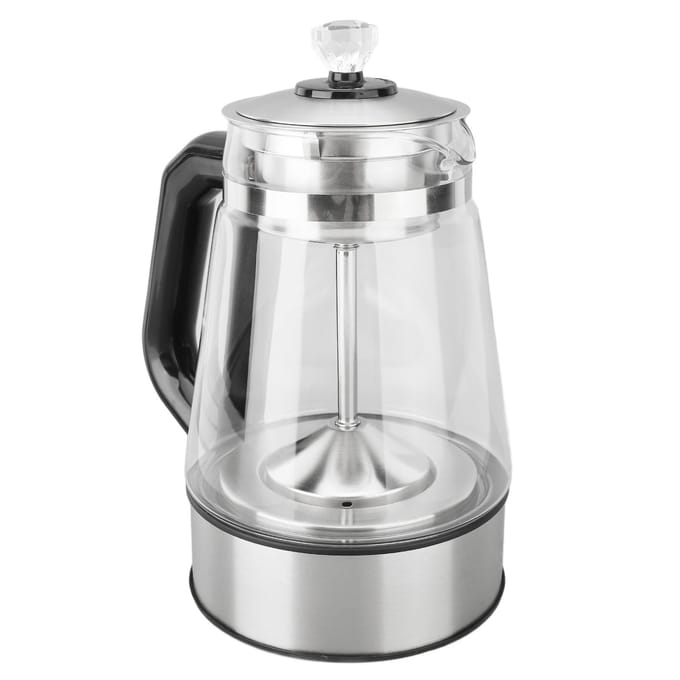 Elektrische waterkoker, automatisch, stoomsproeiend, geïsoleerd, elektrisch theezetapparaat, 1,2 liter L gray