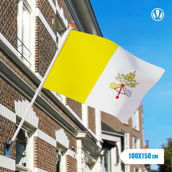 Vlag Vaticaanstad 100x150cm - Glanspoly