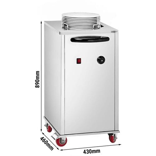 GGM Gastro Tellerspender - beheizt - 1 kW - mit Rollen - 40 Teller