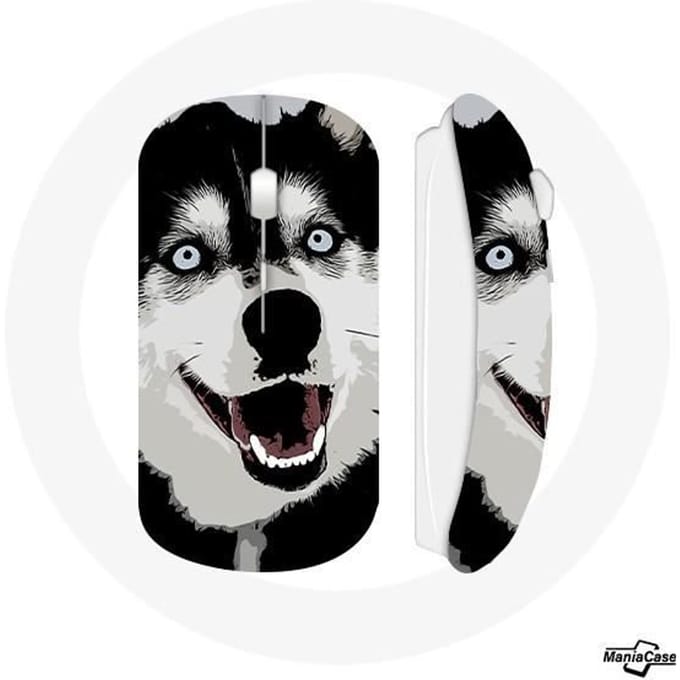 Souris Sans Fil Husky de Sibérie Yeux Bleus