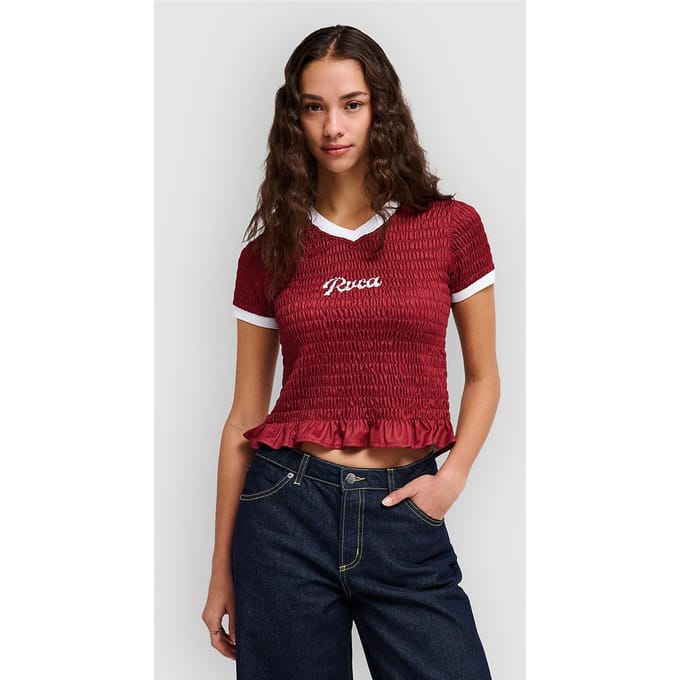 RVCA Smoked Jersey T-Shirt rood