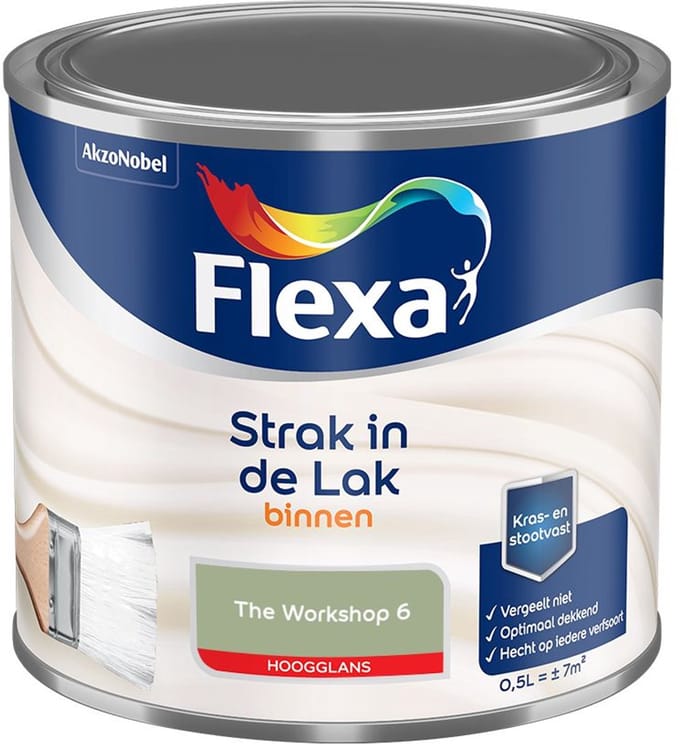 Flexa - Strak In De Lak Binnenlak Hoogglans - The Workshop 6 - Mengverf - 500 Ml