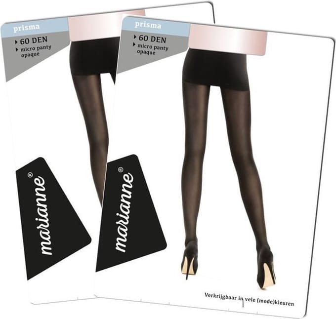 2 Pack Marianne Panty 60 Denier Almost Black S/M