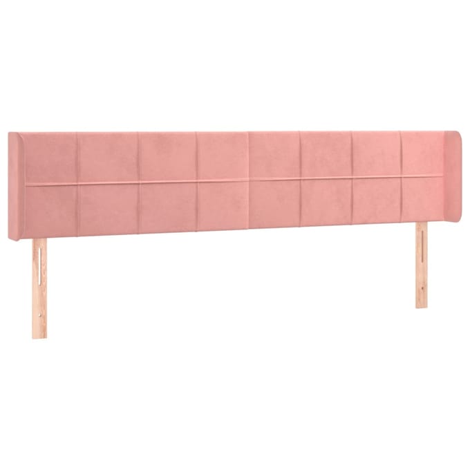 vidaXL - Hoofdbord - LED - 203x16x78/88 - cm - fluweel - roze