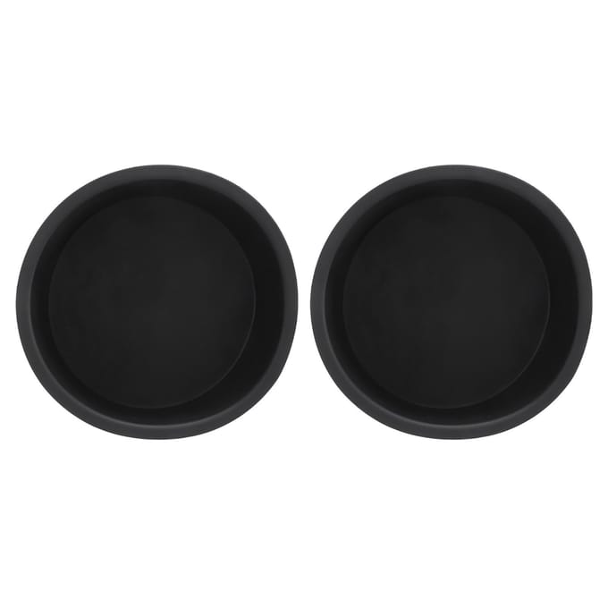 2 stuks set middenconsole bekerhouder inzetstuk voering zwart rubber UV-bescherming auto-interieur black