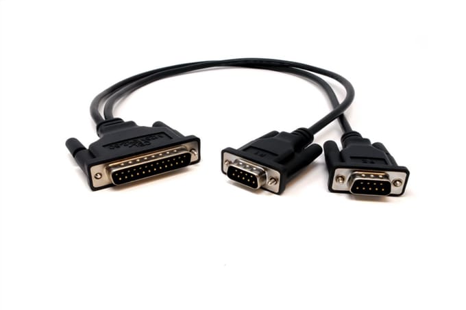 KABEL, 0,5 M CBL-M25M9x2-50, DB25M -> DB9M
