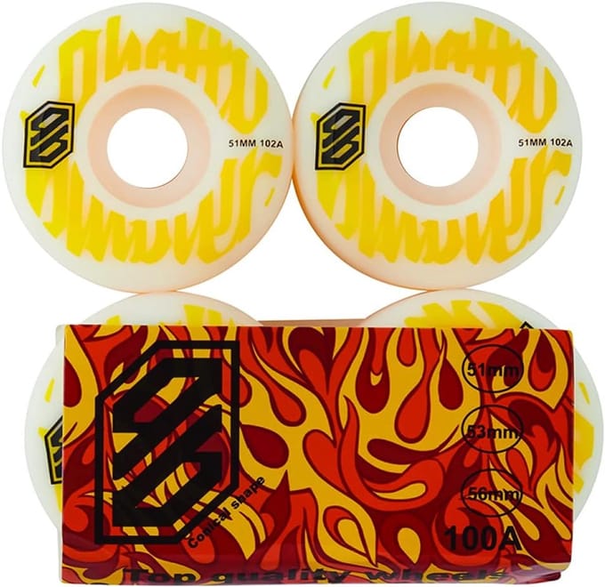 Skateboard Wielen - Wielenset - Straat en Park - Conisch Profiel - 51mm - Wit