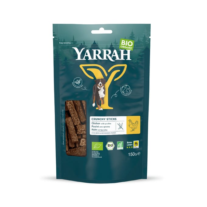 150g Yarrah Bio oven-gedroogde Crunchy Sticks hondensnacks