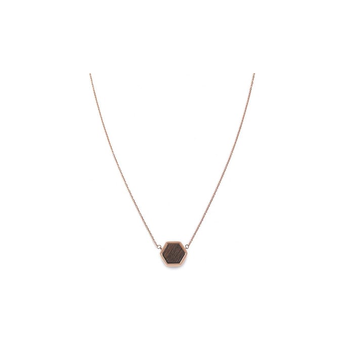 Kerbholz Damen-Kette Edelstahl, Holz One Size Roségold 32021745