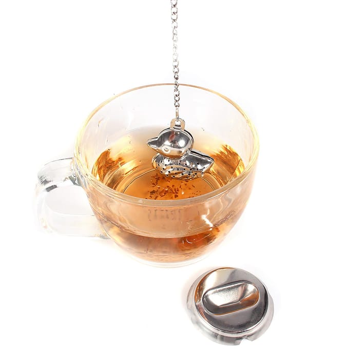 Roestvrij Staal Losse Thee Blad Infuser Bal Zeef Filter Diffuser Kruiden Specerijen Eend Vorm gray
