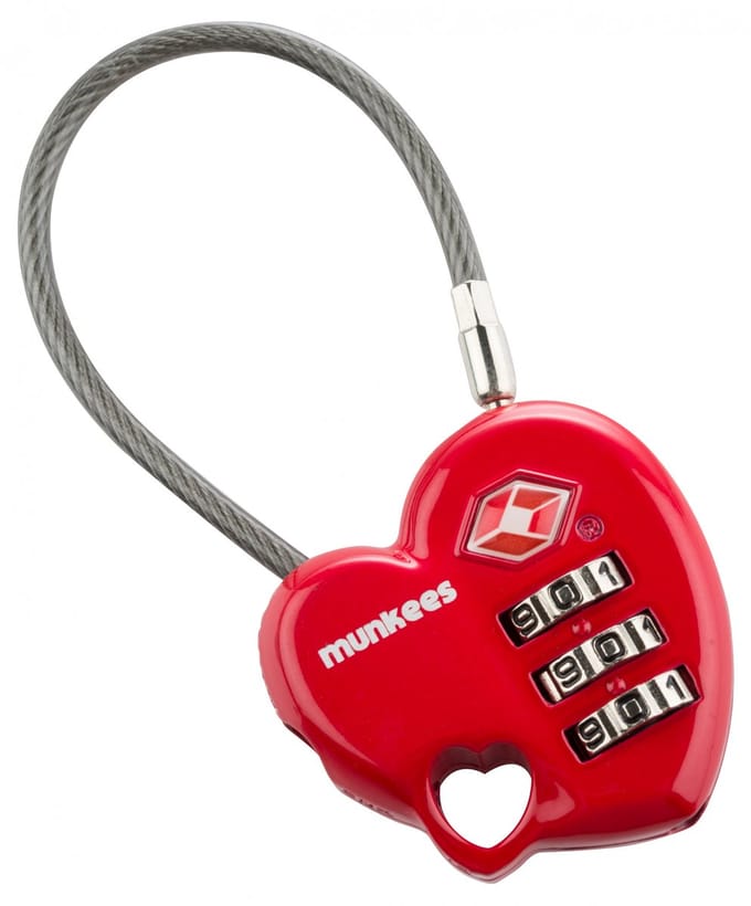 munkees TSA slot -cijferslot reisaccessoires, in hartjesvorm