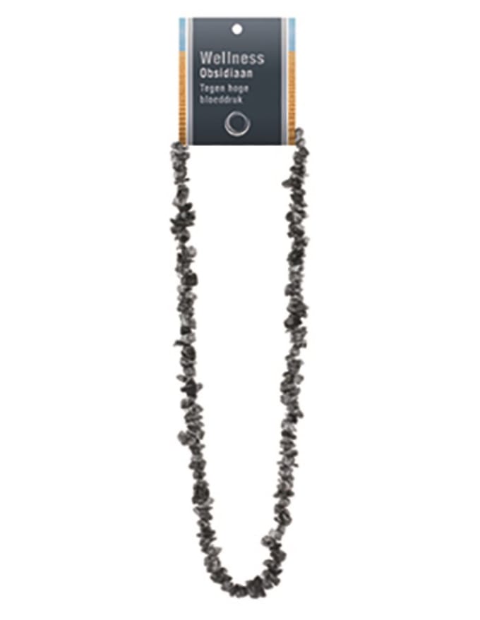 Obsidiaan sneeuwvlok splitketting + kaart