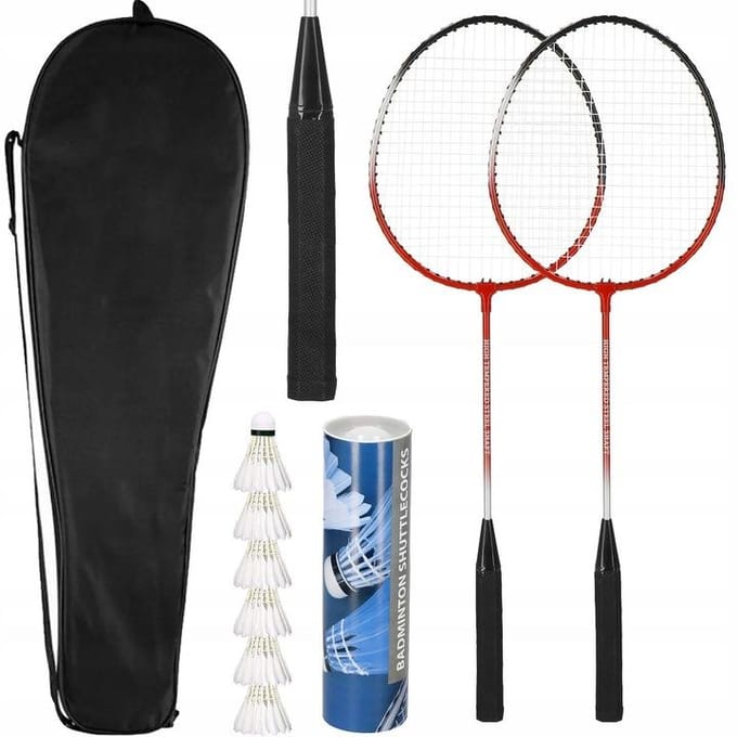 Springos Badminton Set - 2 persoons - Professioneel - Inclusief Badmintonrackets, Shuttles & Draagtas
