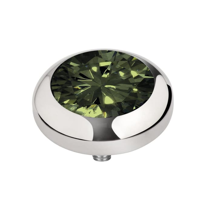 Melano Vivid Basic CZ Steentje Olive | Zilver