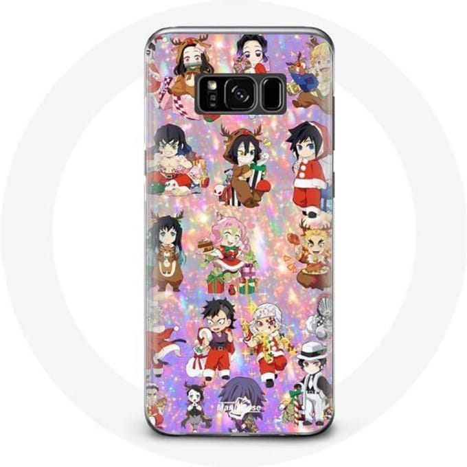 Coque pour Samsung Galaxy S8 Plus Demon slayer merry christmas affiche le cadeau de noël