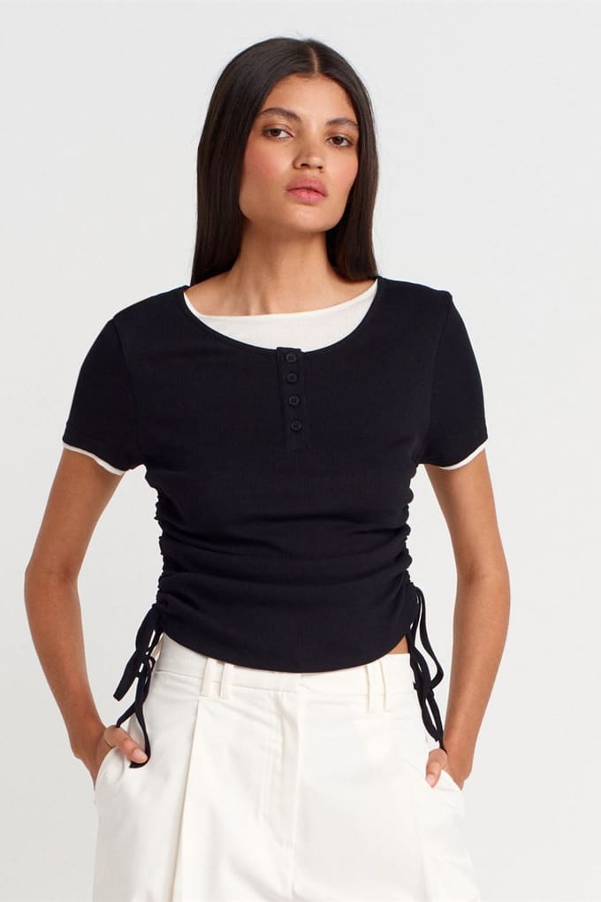 Dames Katoenen Slim Fit Ronde Hals T-shirt