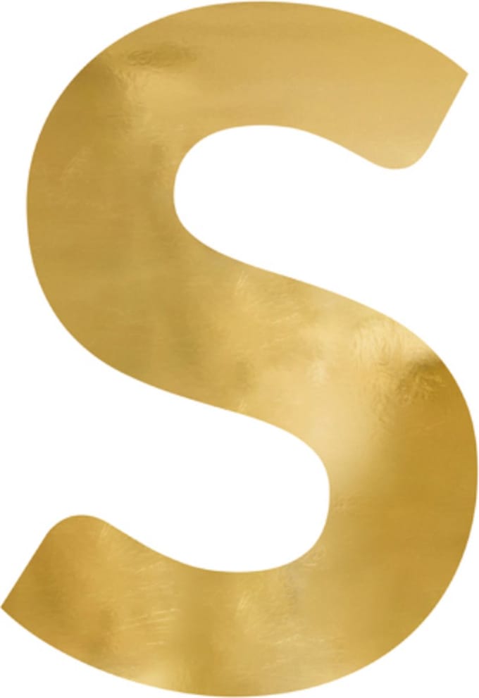 Partydeco - Spiegel Letter S Goud - 42 x 61 cm
