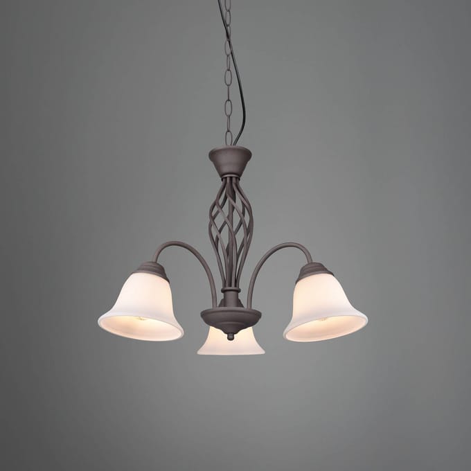 Trio Lighting Hanglamp Rustica, roestkleuren, 3-lamps