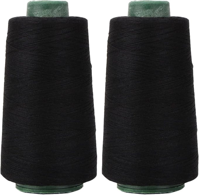Naaimachine Garen - Polyester Draad - Kleding Maken - 2 Spoelen 2200m - 11 x 5.5 cm - Zwart