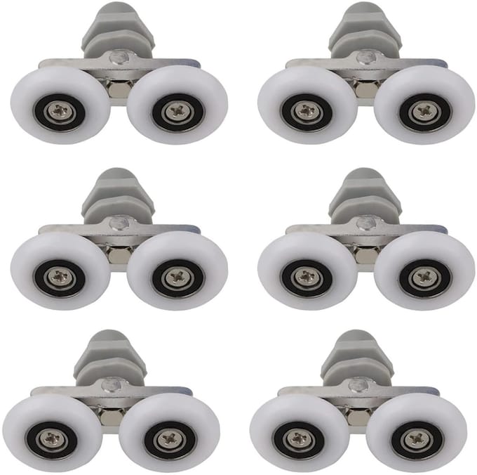 Dailygoods - 6 Rollen Douchecabine Wielen voor Schuifdeuren, 23 mm