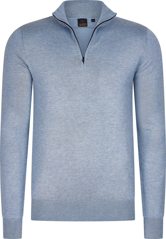Mario Russo Mario Russo Half Zip Sweater light blue M