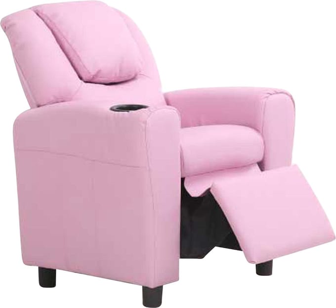 Kinderen Relaxfauteuil Rex - Comfortabel In Roze Kunstleer