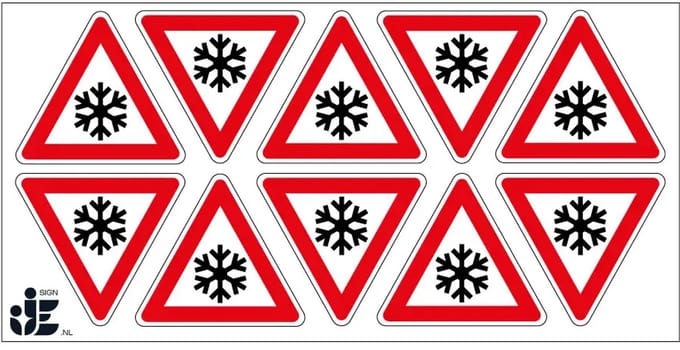 Sneeuw sticker - J36 | 5 cm - 10 stuks per vel
